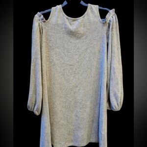 Everly Soft Heather Grey Cold Shoulder Sweater Dress